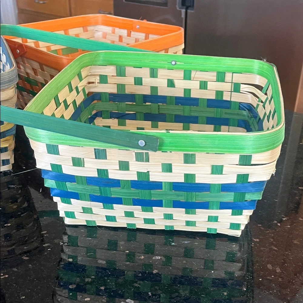 ♥️3 Large Woven Square Cottondale Easter Baskets Set - Picture 7 of 7